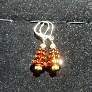 Handmade Swarovski Crystal Christmas Tree Earrings